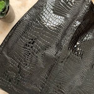 Embossed croc midi skirt